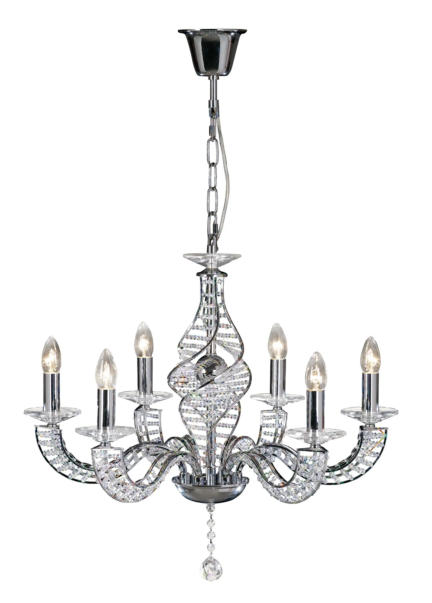 Santo Crystal Ceiling Lights Diyas Multi Arm Crystal Fittings